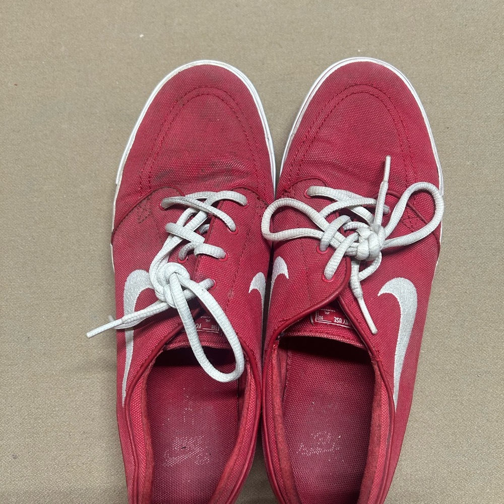 Nike Red Sneakers with White Label